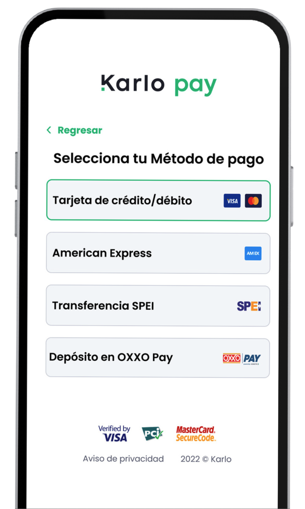 Checkout móvil Karlo Pay Online