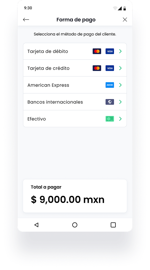 App POS — Forma de pago
